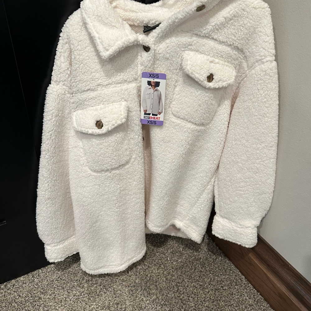 32 Degrees White Sherpa Jacket
